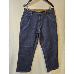 Duluth Trading Co Flex Ballroom Jeans Mens 34x32 Blue Relaxed Carpenter Denim